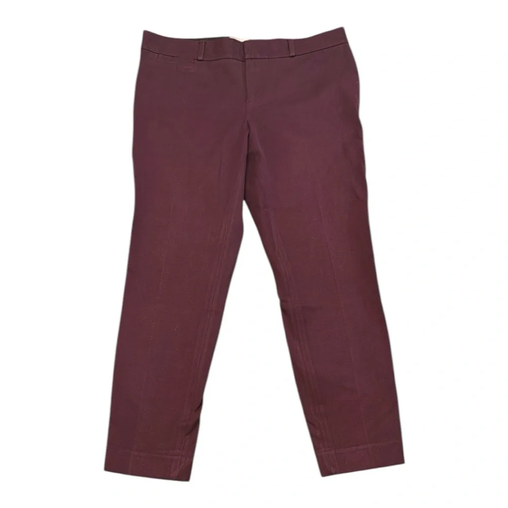 Banana Republic Burgundy Crop Sloan Fit Pants Size 8 - Picture 1 of 8